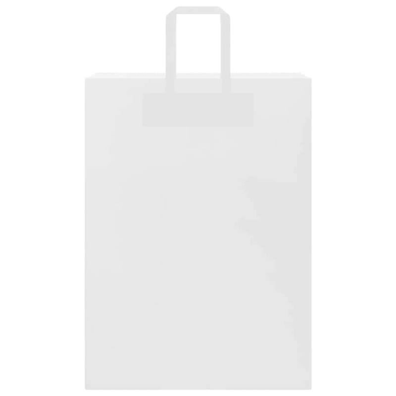 vidaXL papīra maisiņi 250 gab. ar rokturiem, balti, 32x17x44 cm