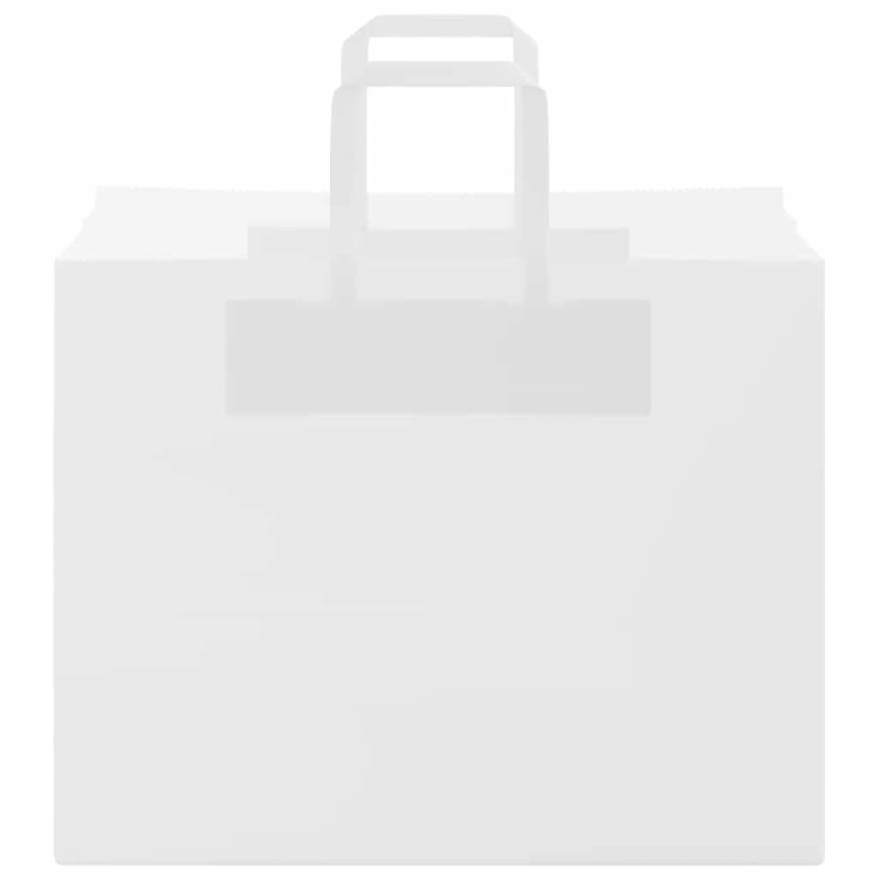 vidaXL papīra maisiņi 250 gab. ar rokturiem, balti, 32x22x24 cm