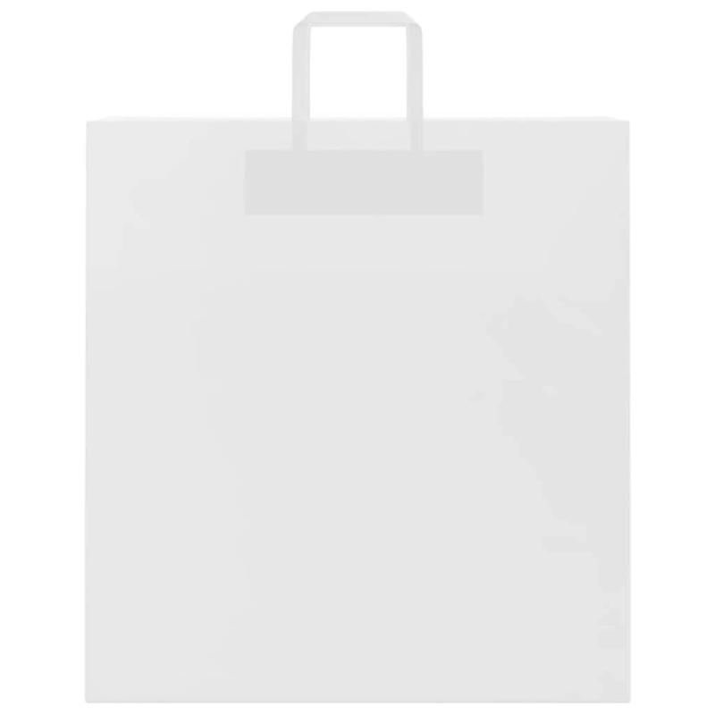 vidaXL papīra maisiņi 250 gab. ar rokturiem, balti, 45x17x48 cm