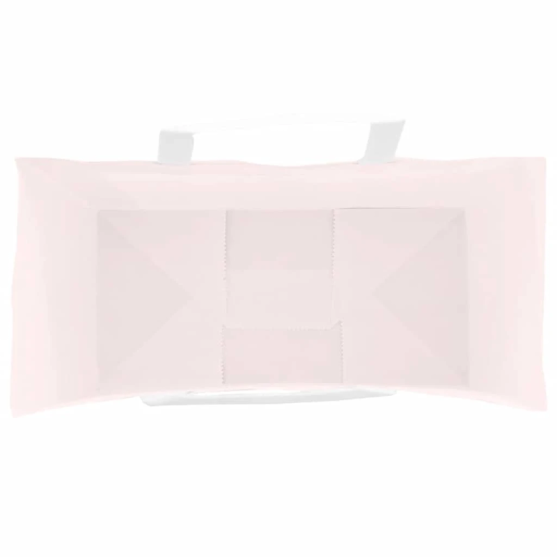 vidaXL papīra maisiņi 50 gab. ar rokturiem, rozā, 18x8x22 cm