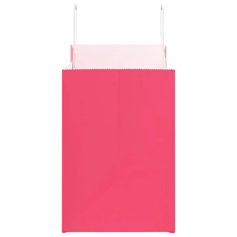 vidaXL papīra maisiņi 250 gab. ar rokturiem, rozā, 32x17x25 cm