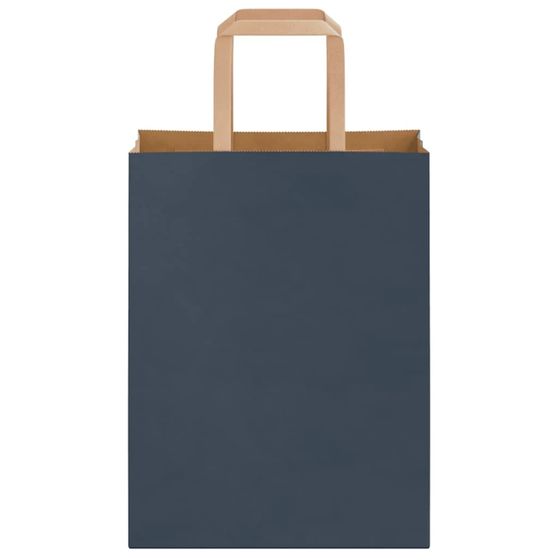 vidaXL papīra maisiņi 250 gab. ar rokturiem, zili, 21x11x28 cm