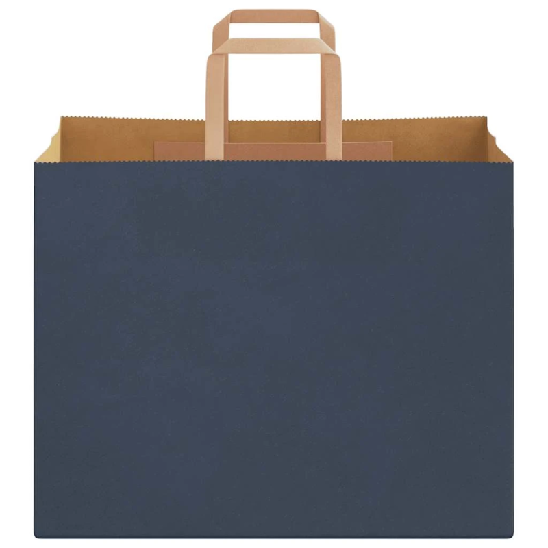 vidaXL papīra maisiņi 250 gab. ar rokturiem, zili, 32x22x24 cm