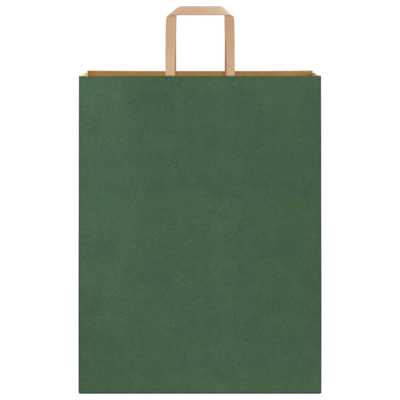 vidaXL papīra maisiņi 250 gab. ar rokturiem, zaļi, 32x12x42 cm