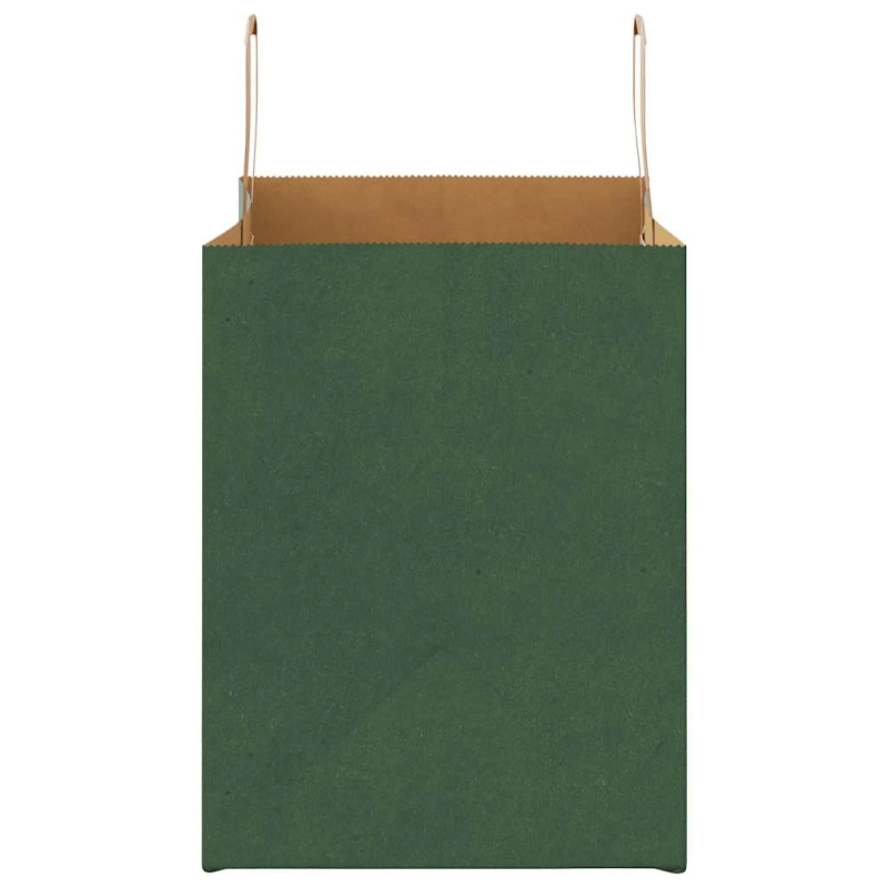 vidaXL papīra maisiņi 250 gab. ar rokturiem, zaļi, 32x22x28 cm