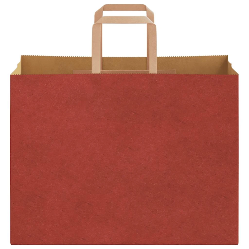 vidaXL papīra maisiņi 250 gab. ar rokturiem, sarkani, 32x17x25 cm
