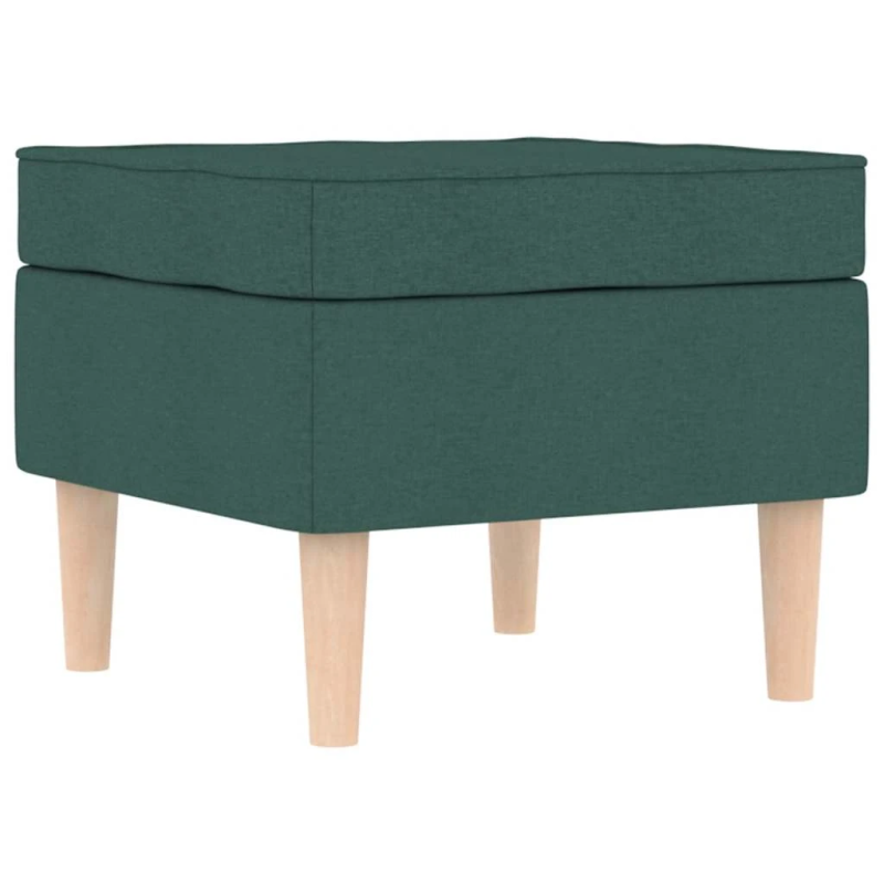 vidaXL atpūtas krēsls ar kāju soliņu, tumši zaļš audums