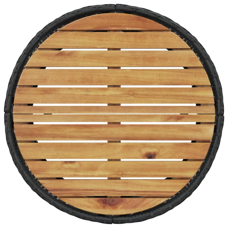 vidaXL dārza dīvāns ar galdu, matračiem, pusapaļš, PE rotangpalma