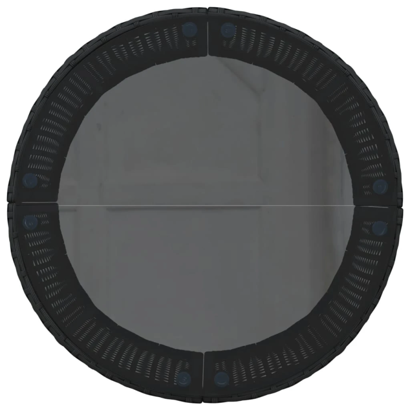 vidaXL dārza dīvāns ar galdiņu un matračiem apaļš melna PE rotangpalma