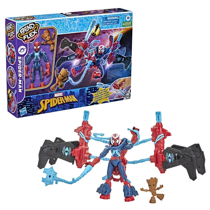 SPIDER-MAN mängukomplekt Bend and Flex Space Mission Jet
