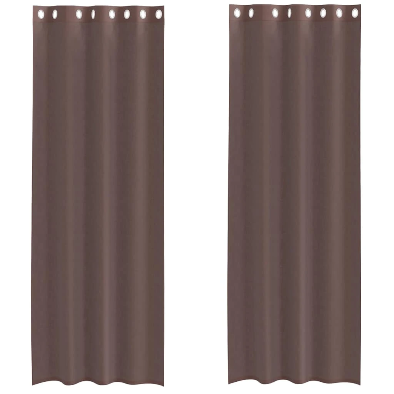 vidaXL voile aizkari ar starplikām, 2 gab., brūni, 140x260 cm