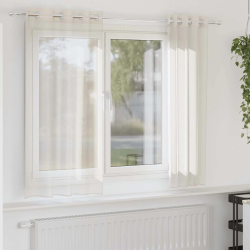 vidaXL voile aizkari ar starplikām, 2 gab., krēmkrāsa, 140x175 cm