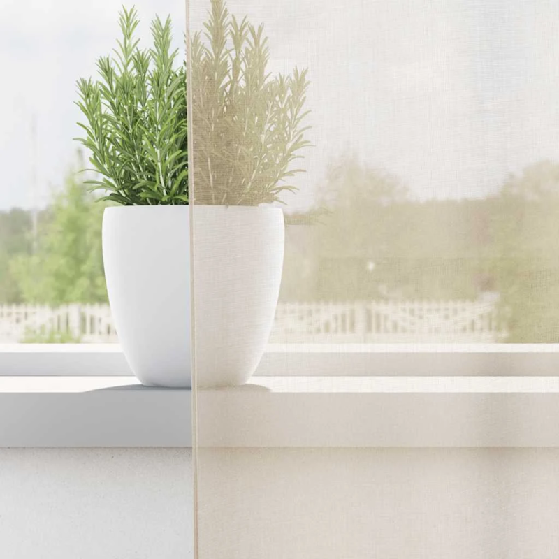 vidaXL voile aizkari ar starplikām, 2 gab., krēmkrāsa, 140x260 cm