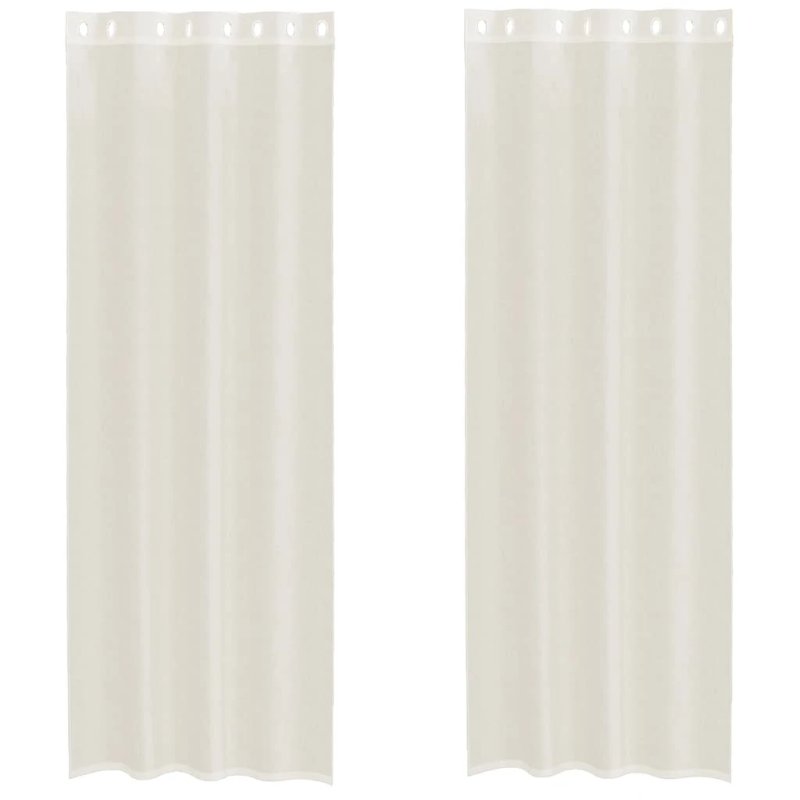 vidaXL voile aizkari ar starplikām, 2 gab., krēmkrāsa, 140x300 cm