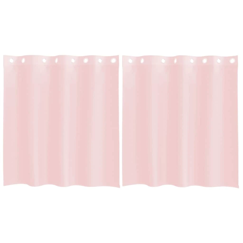 vidaXL voile aizkari ar starplikām, 2 gab., gaiši rozā, 140x140 cm