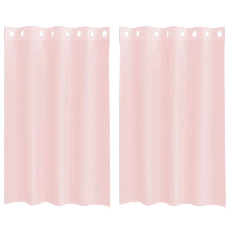 vidaXL voile aizkari ar starplikām, 2 gab., gaiši rozā, 140x175 cm