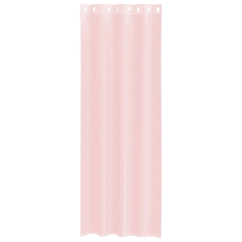 vidaXL voile aizkari ar starplikām, 2 gab., gaiši rozā, 140x260 cm