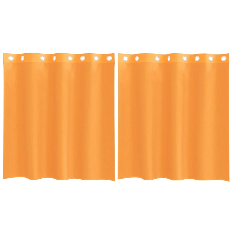 vidaXL voile aizkari ar starplikām, 2 gab., oranži, 140x140 cm