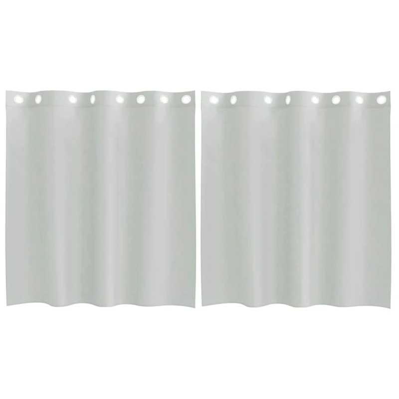 vidaXL voile aizkari ar starplikām, 2 gab., gaiši pelēki, 140x140 cm