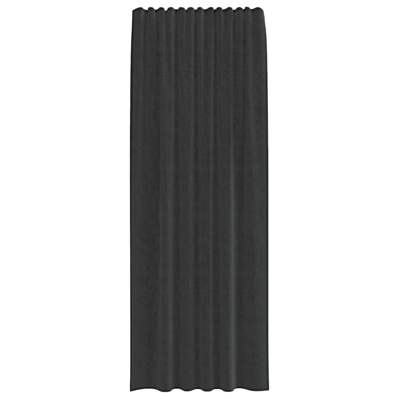 vidaXL voile aizkari ar stieņu kabatām, 2 gab., melni