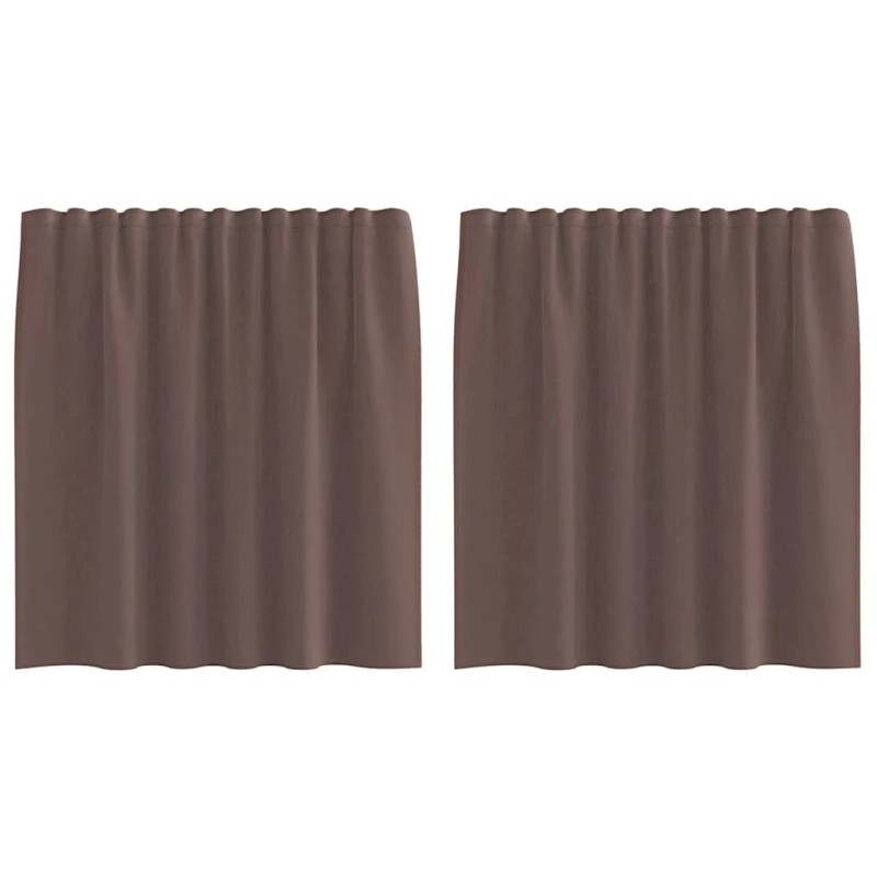 vidaXL voile aizkari ar stieņu kabatām, 2 gab., brūni