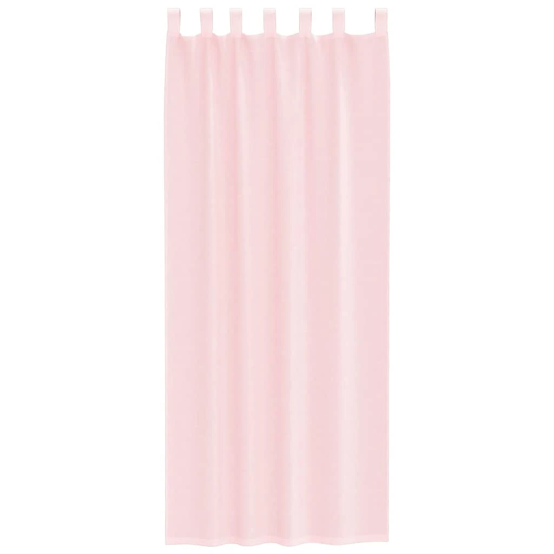 vidaXL voile aizkari ar stieņu kabatām, 2 gab., gaiši rozā