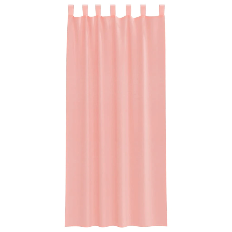 vidaXL voile aizkari ar stieņu kabatām, 2 gab., rozā