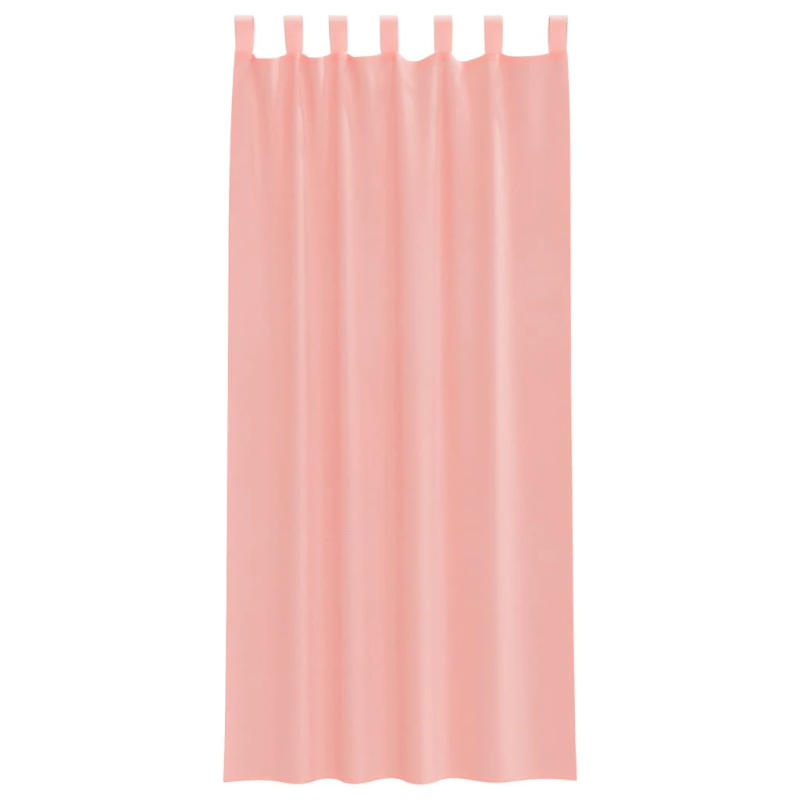 vidaXL voile aizkari ar stieņu kabatām, 2 gab., rozā