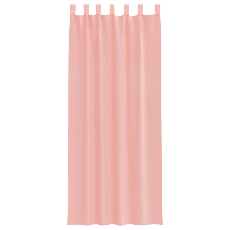 vidaXL voile aizkari ar stieņu kabatām, 2 gab., rozā