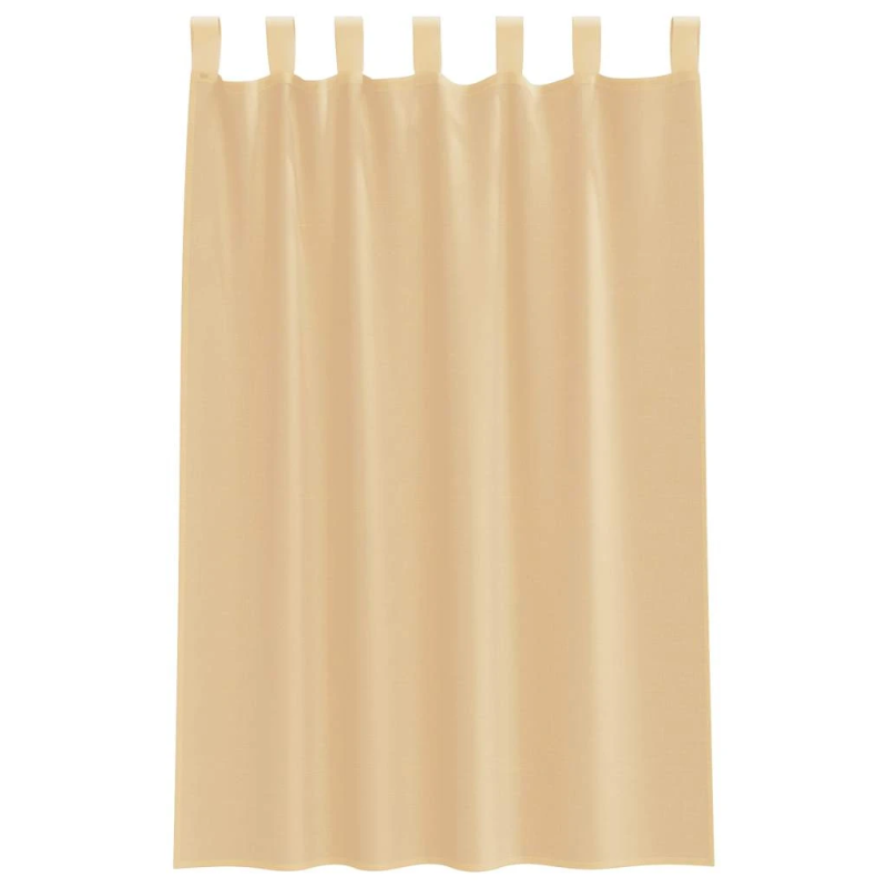 vidaXL voile aizkari ar stieņu kabatām, 2 gab., smilšu krāsa