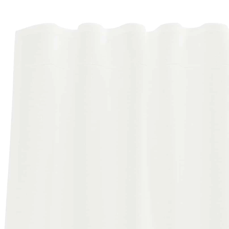 vidaXL voile aizkari ar stieņu kabatām, 2 gab., balti