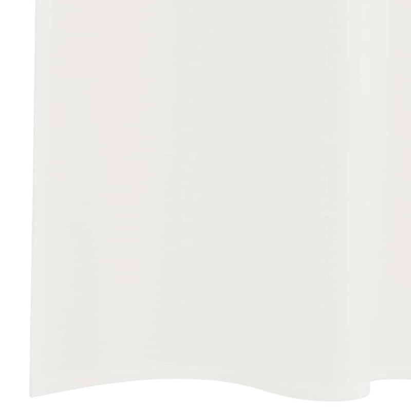 vidaXL voile aizkari ar stieņu kabatām, 2 gab., balti