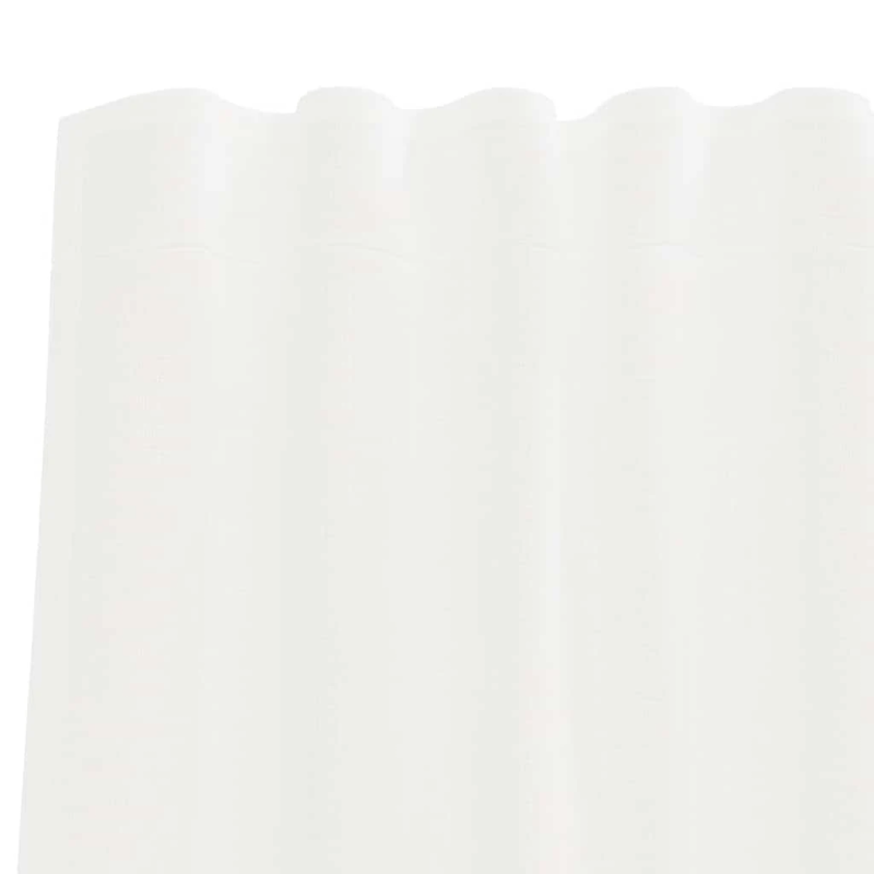 vidaXL voile aizkari ar stieņu kabatām, 2 gab., balti