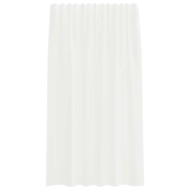 vidaXL voile aizkari ar stieņu kabatām, 2 gab., balti