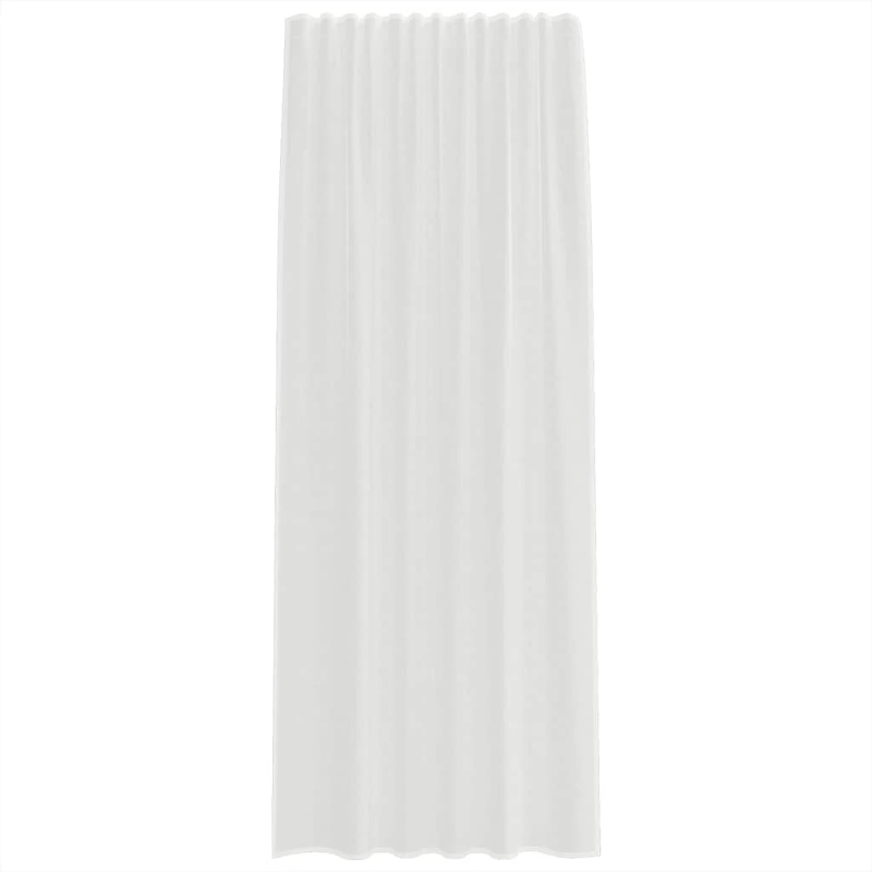 vidaXL voile aizkari ar stieņu kabatām, 2 gab., balti