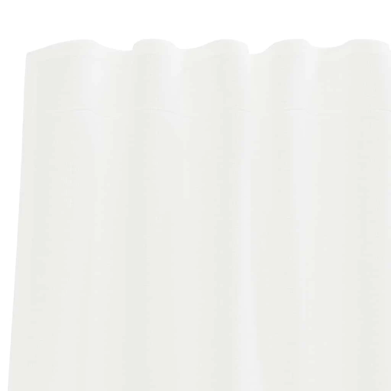 vidaXL voile aizkari ar stieņu kabatām, 2 gab., balti