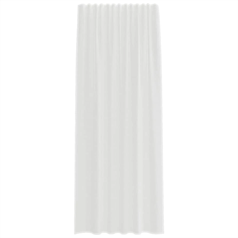 vidaXL voile aizkari ar stieņu kabatām, 2 gab., balti