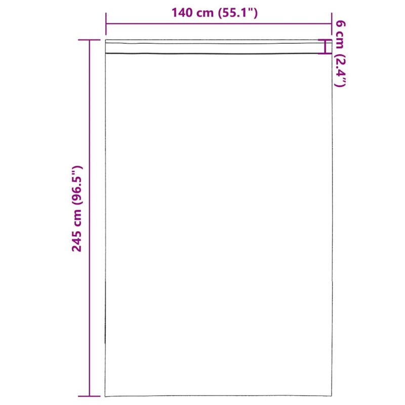 vidaXL voile aizkari ar stieņu kabatām, 2 gab., balti