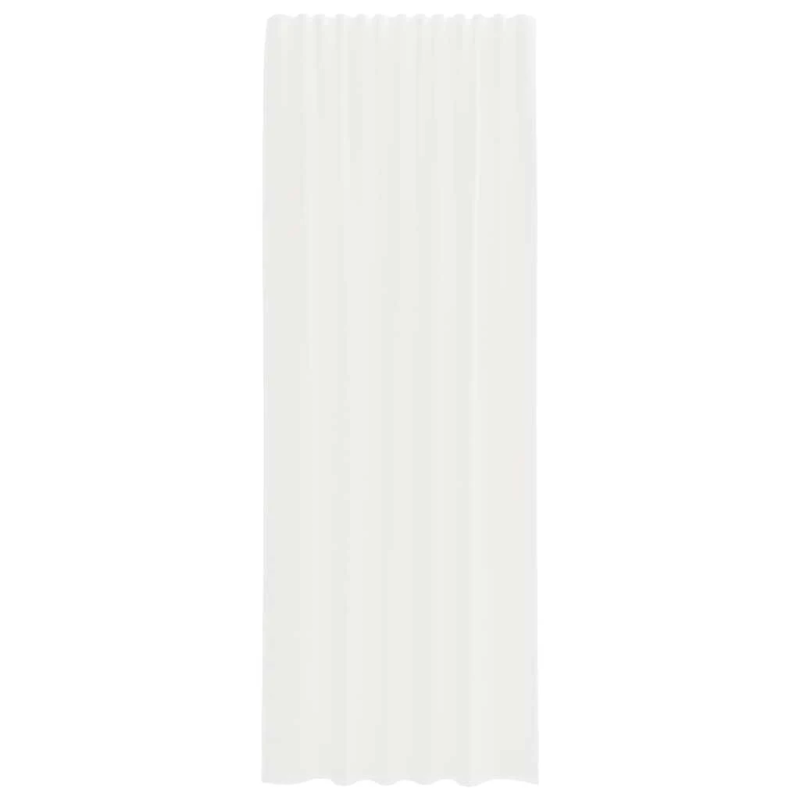 vidaXL voile aizkari ar stieņu kabatām, 2 gab., balti