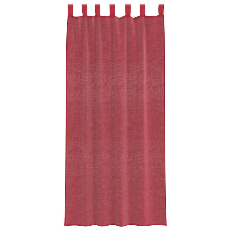 vidaXL voile aizkari ar stieņu kabatām, 2 gab., vīnsarkani
