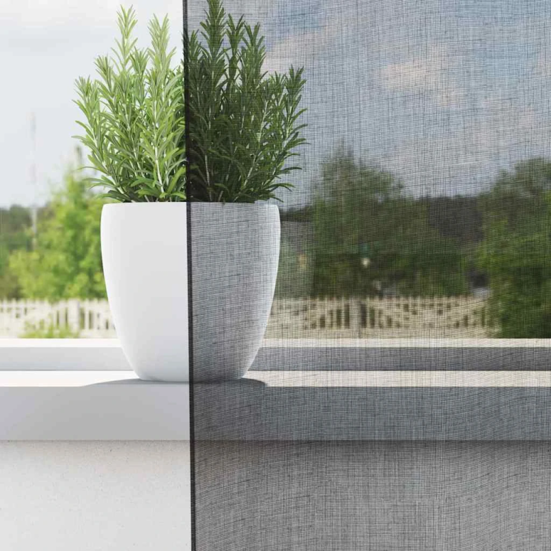 vidaXL voile aizkari ar cilni, 2 gab., melni