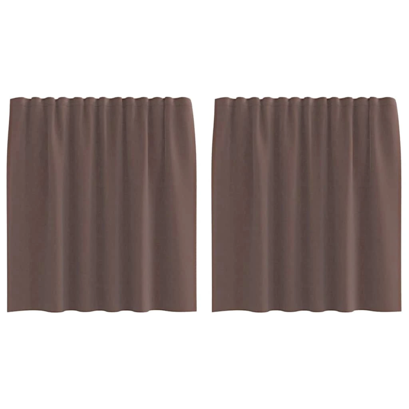 vidaXL voile aizkari ar cilni, 2 gab., brūni