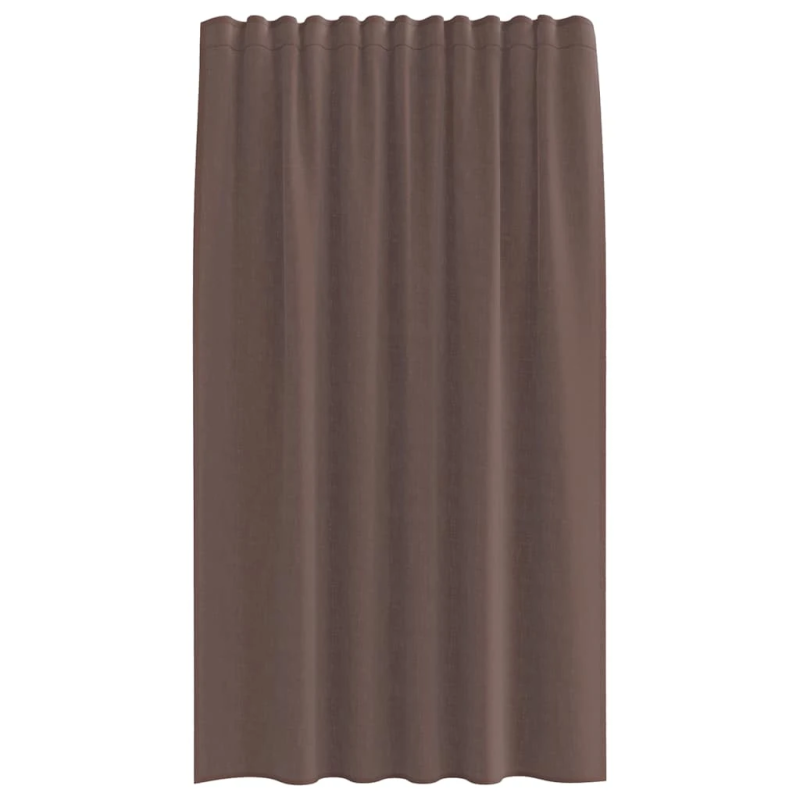vidaXL voile aizkari ar cilni, 2 gab., brūni