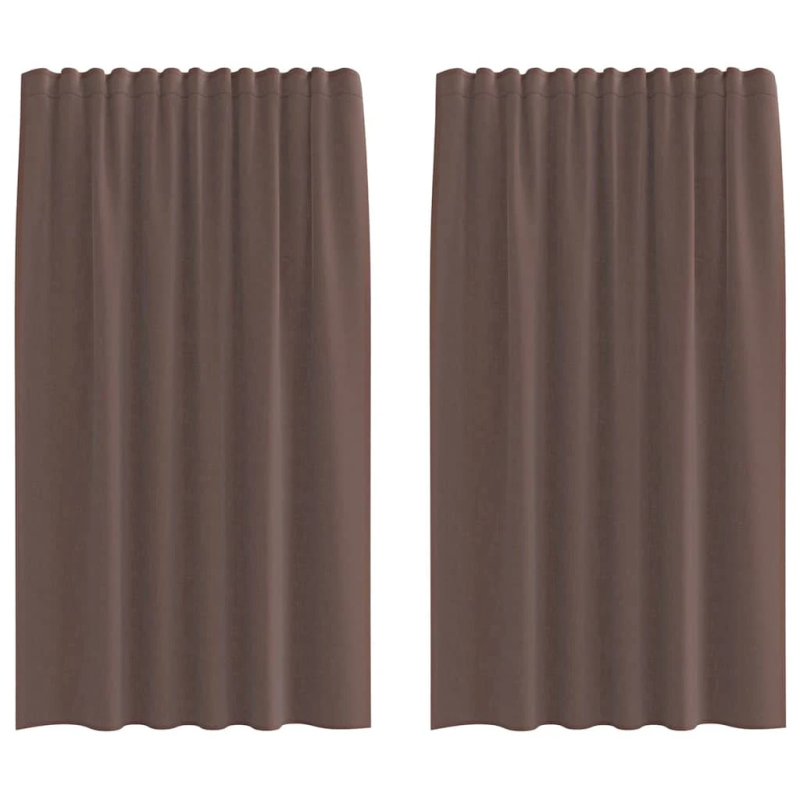 vidaXL voile aizkari ar cilni, 2 gab., brūni