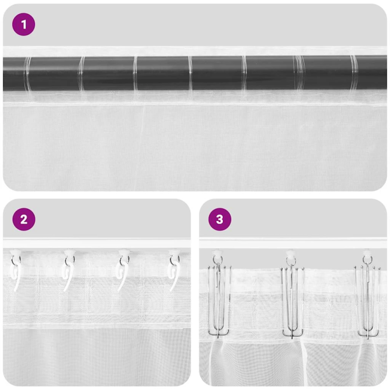 vidaXL voile aizkari ar cilni, 2 gab., brūni