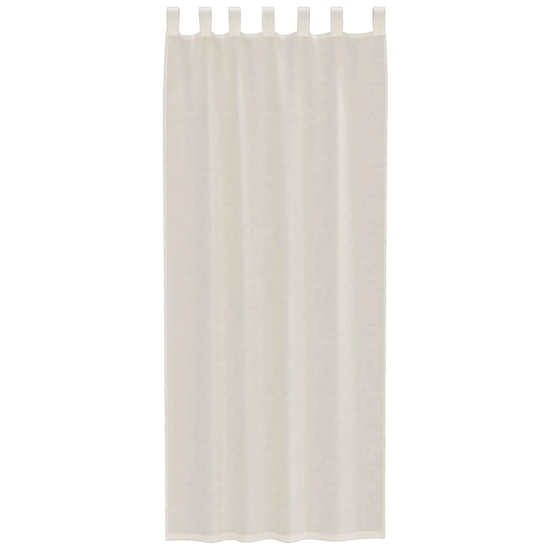 vidaXL voile aizkari ar cilni, 2 gab., krēmkrāsa