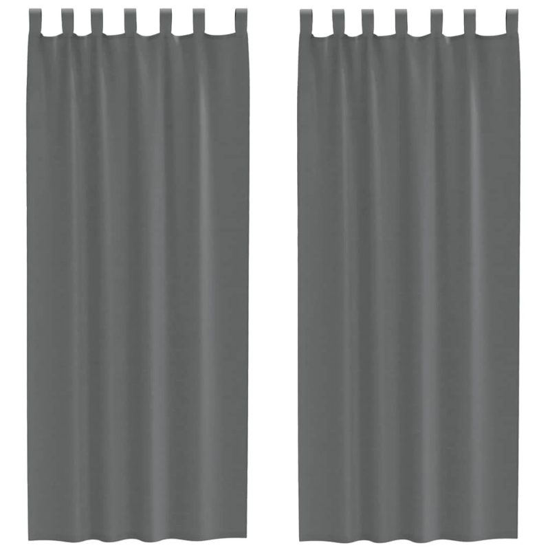 vidaXL voile aizkari ar cilpām, 2 gab., tumši pelēki, 140x260 cm