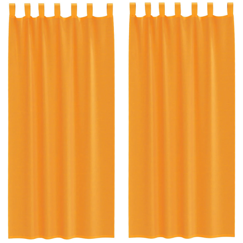 vidaXL voile aizkari ar cilpām, 2 gab., oranži, 140x245 cm