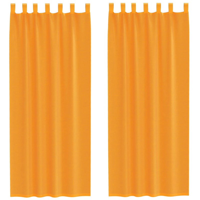 vidaXL voile aizkari ar cilpām, 2 gab., oranži, 140x260 cm