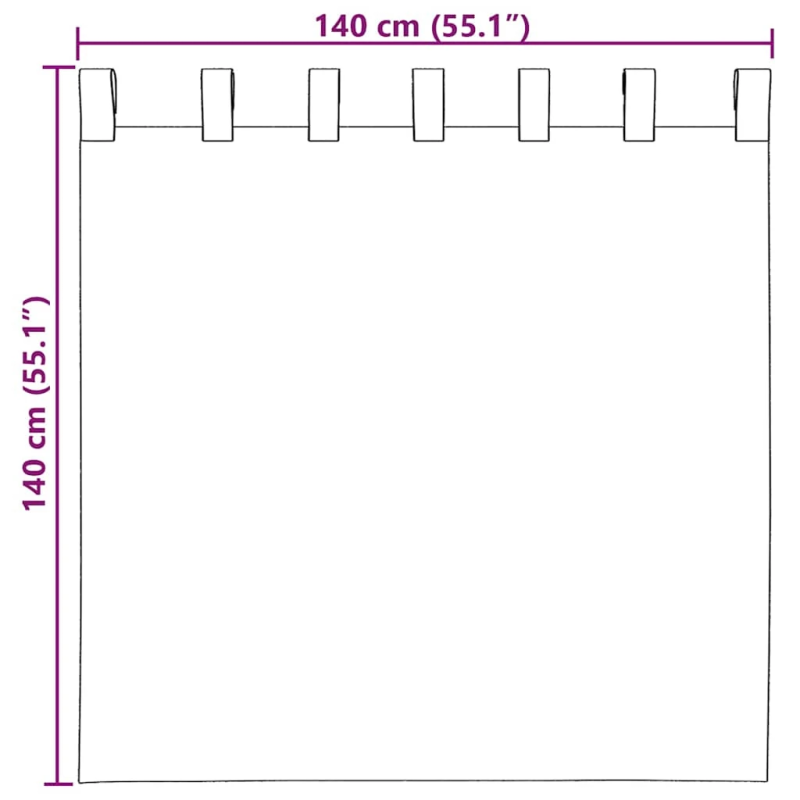 vidaXL Voile aizkari ar cilpām 2 gab Smiltis 140x140 cm